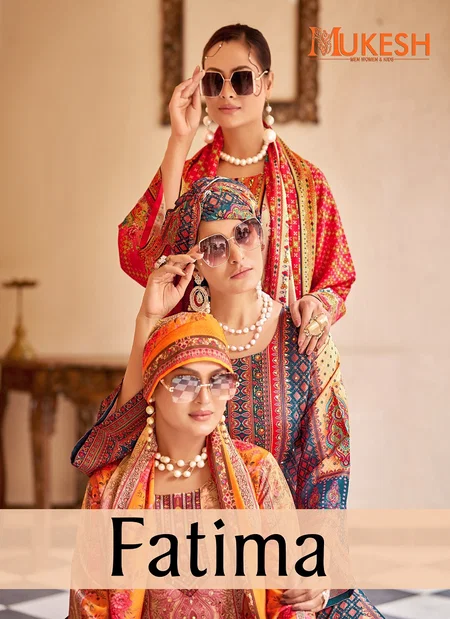 Fatima By Mukesh Pure Crape Silk Digital Print Top With Plazo Dupatta Suppliers In India